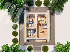 Двухэтажный дом с мансардой проект М-112