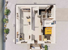 Двухэтажный дом квадратный проект D-178