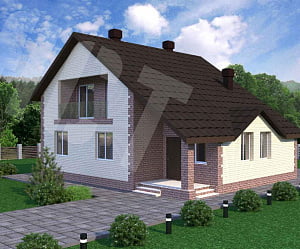 Двухэтажный дом с мансардой проект M-157