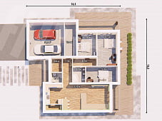 Проект стильный одноэтажный дом проект о-214