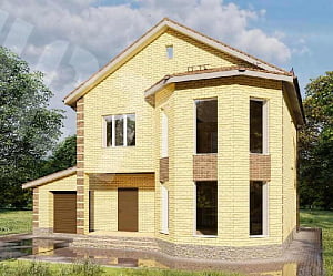 Двухэтажный дом с практичной планировкой проект D-186