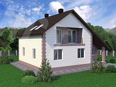 Проект двухэтажный дом с мансардой проект m-157