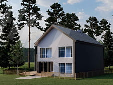 Двухэтажный дом с практичной планировкой и гаражом проект D-186