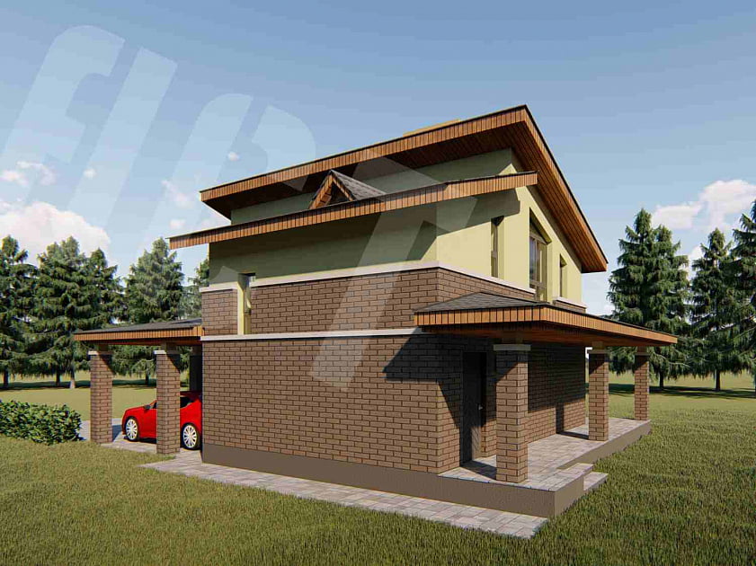 Проект современный двухэтажный дом проект м-2100