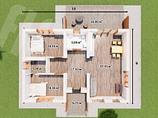 Проект одноэтажный дом в шведском стиле 0-93