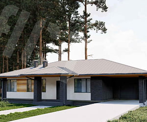 Дом в классическом стиле с гаражом проект 0-176